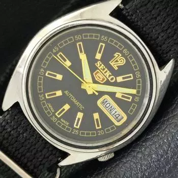 Б/У винтажные мужские часы SEIKO 5 AUTOMATIC 6309A из Японии с черным циферблатом a435014-2 R122-a435014