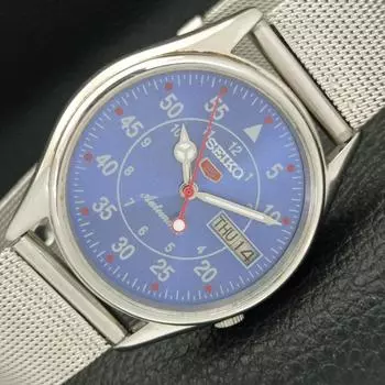 Б/У винтажные мужские часы SEIKO 5 AUTOMATIC 7009A из Японии с синим циферблатом a434219-2 R120-a434219