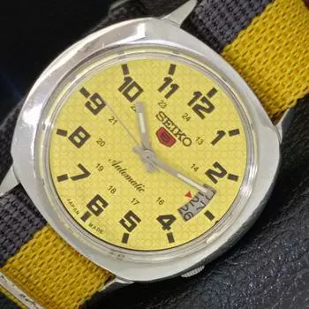 Б/У винтажные мужские часы SEIKO 5 AUTOMATIC 7009A JAPAN с желтым циферблатом и датой a434939-2 R122-a434939