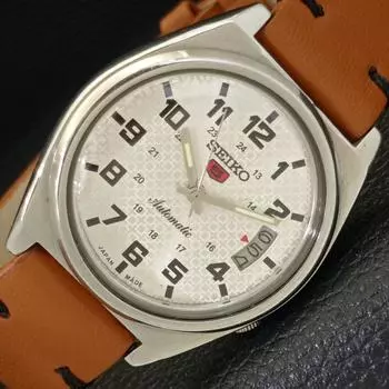Б/У винтажные мужские часы SEIKO 5 AUTOMATIC 7019A JAPAN с серебряным циферблатом и датой a434927-2 R122-a434927
