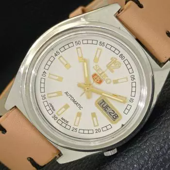 Б/У винтажные мужские часы SEIKO 5 AUTOMATIC 7009A из Японии с белым циферблатом a434972-2 R122-a434972