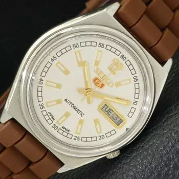 Б/У винтажные мужские часы SEIKO 5 AUTOMATIC 7009A из Японии с белым циферблатом a434943-2 R122-a434943