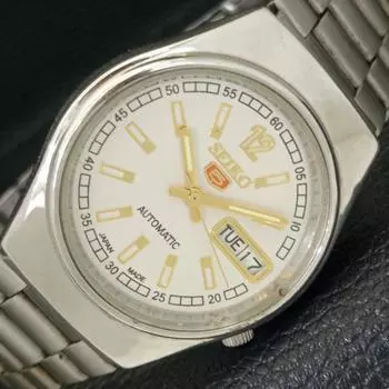 Б/У винтажные мужские часы SEIKO 5 AUTOMATIC 7S26A из Японии с белым циферблатом a435055-2 R122-a435055