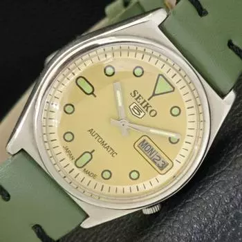 Б/У винтажные мужские часы SEIKO 5 AUTOMATIC JAPAN с золотистым циферблатом a434961-2 R122-a434961
