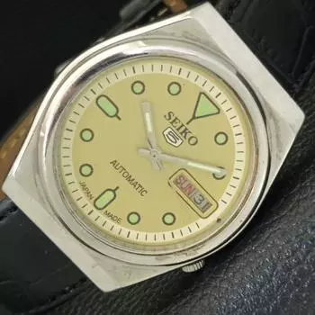 Б/У винтажные мужские часы SEIKO 5 AUTOMATIC JAPAN с золотистым циферблатом a434960-2 R122-a434960