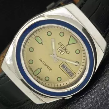 Б/У винтажные мужские часы SEIKO 5 AUTOMATIC JAPAN с золотистым циферблатом a434979-2 R122-a434979
