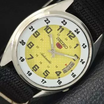 Б/У винтажные мужские часы SEIKO 5 AUTOMATIC 7019A JAPAN с желтым циферблатом и датой a434936-2 R122-a434936