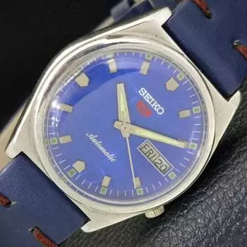 Б/У винтажные мужские часы SEIKO 5 AUTOMATIC 7009A из Японии с синим циферблатом a434986-2 R122-a434986