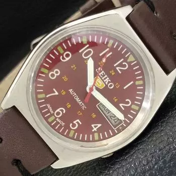 Б/У винтажные мужские часы SEIKO 5 AUTOMATIC JAPAN с коричневым циферблатом a434969-2 R122-a434969