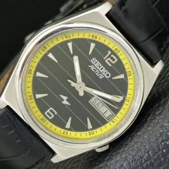 Б/У винтажные мужские часы SEIKO ACTUS AUTOMATIC 7019A из Японии с черным циферблатом a433610-2 R118-a433610
