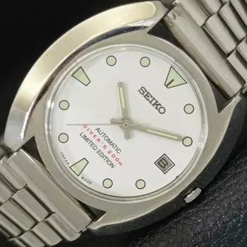 Б/У винтажные мужские часы SEIKO AUTOMATIC 7005A JAPAN с датой и белым циферблатом a433508-2 R117-a433508
