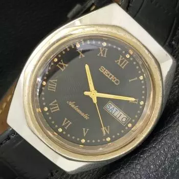 Б/У винтажные мужские часы SEIKO AUTOMATIC 7009A из Японии с черным циферблатом a433833-2 R119-a433833