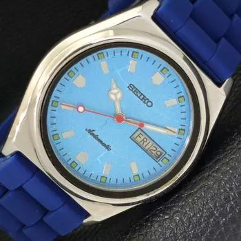 Б/У винтажные мужские часы SEIKO AUTOMATIC 7009A из Японии с небесно-голубым циферблатом a433534-2 R117-a433534