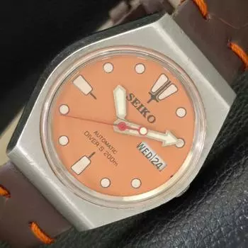 Б/У винтажные мужские часы SEIKO AUTOMATIC 6309A из Японии с циферблатом персикового цвета a433608-2 R118-a433608