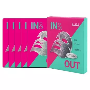 B:VID In & Out Facial Mask 25g * 5ea SET, Увлажняющая, Kbeauty, Корейская косметика, пробник