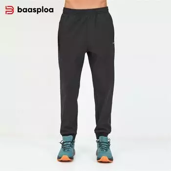 Baasploa Зимние мужские брюки с утолщенным флисом, мужские премиальные брендовые теплые спортивные брюки для отдыха на природе, повседневные, удобные спортивные мужские брюки 3XL чёрный