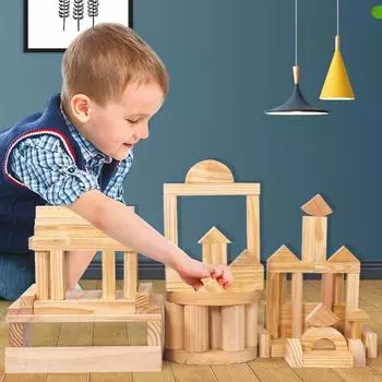 BABIBO Children s Large Primary Color Building Blocks/Kindergarten Big Building Blocks Educational Toys Early Education Toys School Toys C древесина