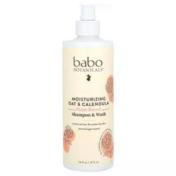 Babo Botanicals, Увлажняющий шампунь и средство для мытья, овес и календула, 16 жидких унций (473 мл)