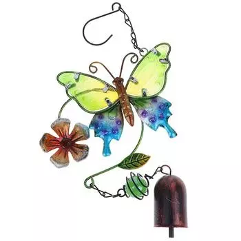 Бабочка перезвон ветра открытый орнамент музыка Windchimes с колокольчиком для сада onesize
