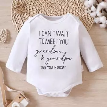 Baby 2023 Детское боди Милое боди для малышей Боди с длинными рукавами 0-3m белый