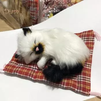 Baby Bear Simulation Cute Cat Kitten Sound Плюшевая игрушка-кукла со спальным ковриком Домашний декор