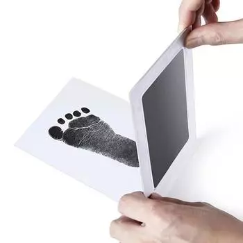 Baby footprint set Safe Non-Toxic Handprint Paw Print Infant Souvenirs NoTouch Skin For Newborn Cushion Ink Footprint Infant Toy зелёный