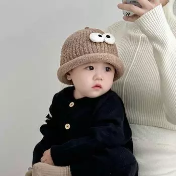 Baby hat 2024 autumn and winter male treasure warm knitted hat female treasure autumn wool hat small month age fontanelle door hat 10-36 months [hat circumference 45-50cm]