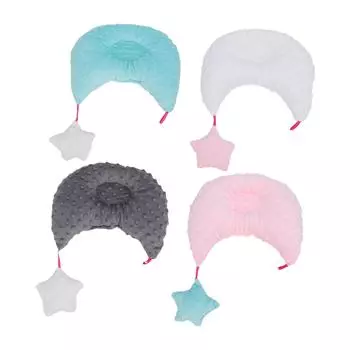 Baby Head Support Pillow Soft Bean Dots Fabric Breathable Multipurpose U Shape Infant Pillow Pink