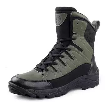 Bacca Bucci FLAME Original 7-Eye Moto Inspired Мягкие водонепроницаемые высокие зимние ботинки до щиколотки для мужчин 6 UK оливковый