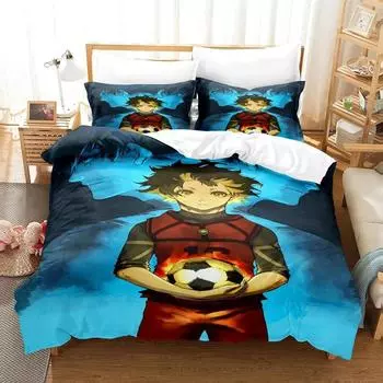 Комплект постельного белья Bachira Blue Lock Single Twin Full Queen King Size Aldult для мальчиков, пододеяльники 3D Anime, комплект простыней 135X200cm-2pcs