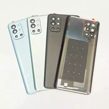 Задняя стеклянная крышка для OnePlus 9R, сменная задняя батарея, 1+9R, задняя крышка корпуса с объективом камеры озеро синий