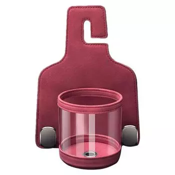 Back Seat Cup Holder Multifunction Headrest Cup Holder With Hooks Vehicle Storage Organizer Car Travel Accessories PU Leather серый