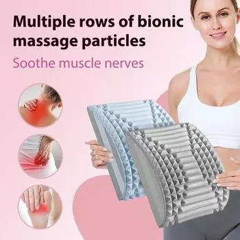 Back Stretcher Pillow Neck Lumbar Support Massager for Neck Waist Back Herniated Disc Relief Massage Relaxation Tools серый