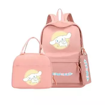 Backpack Lunch Bag Pencil Case Three-piece Student School Bag One Size