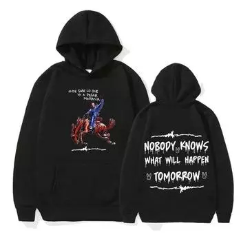Bad Bunny Nadie Sabe Lo Que Va A Pasar Unisexana Толстовка Унисекс Мода Хип-Хоп Ретро Большой Толстовка Унисекс Пуловер Уличная одежда 2XL