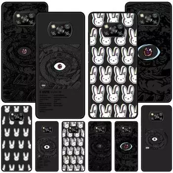 Bad Bunny X100pre Case for Xiaomi Poco M5s X3 NFC F3 X5 M4 M3 Pro Black Silicone Soft Phone Cover Coque Xiaomi Poco F3