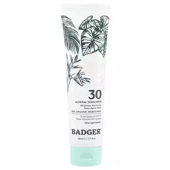 Badger, Минеральный солнцезащитный крем для лица, SPF 30, 1,7 жидких унций (50 мл)