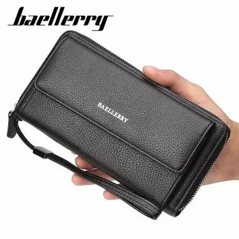 Baellerry мужские деловые сумки модные кожаные портмоне кошельки держатель для карт кошелек 21cm*11cm*5cm чёрный
