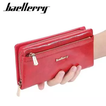 Baellerry женский длинный кошелек с несколькими отделениями для карт, модный клатч, сумка для мобильного телефона, кошелек из искусственной кожи, кошелек для монет на молнии