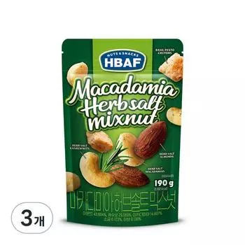 BAF Macadamia Herb Salt Nuts Mixed, 190 г, 3 шт., корейские орехи