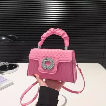 Bag Fashion Small Square Bag Textured Handbag Foreign Air Pressure Shell Shoulder Bag Niche Versatile Messenger Bag серебряный