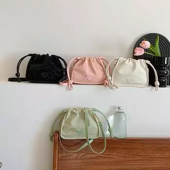 Bag Korean High-value Bucket Bag Summer New Niche Design One-shoulder Crossbody Bag Women s Pleated Bag Without pendant