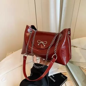 Bag women s large-capacity 2024 new chain high-end shoulder bag to work commuter bag texture tote bag чёрный