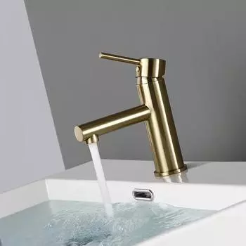 Bagnolux Luxury Morden Brushed Gold кран для туалета с одной ручкой, смеситель для раковины в ванной комнате, смеситель для ванной комнаты с горячей и холодной водой