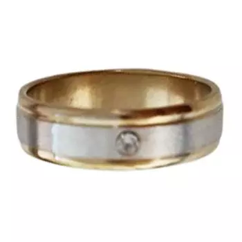 Bague acier Peaceful argent dor - 5 mm