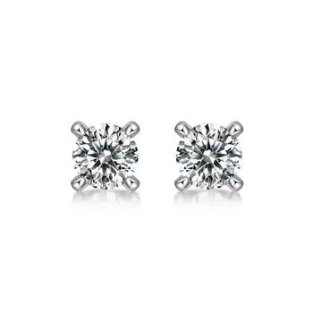 Bague Ringen S925 Серебряная вставка 0,3 карата/0,5 карата/1 карат Серьги с муассанитом Time Mark Простые вставки с четырьмя когтями Новые популярные серьги Nude Cargo(0.3ct*2) белый