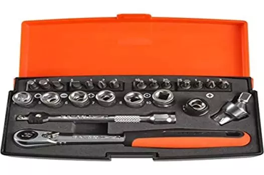 Bahco SL24 Socket Set, Black/Red