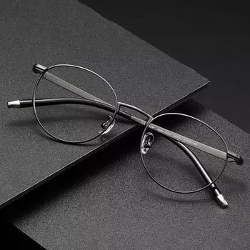 Bai Jingting With Ultra-Light Pure Titanium Round Frame Myopia Glasses Frame Anti-Blue Flat Light Glasses 01720 золотой
