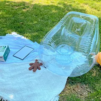 Baiao Transparent Inflatable Camping Clear PVC Inflatable Single Sofa for Home Office Chair, [Item]