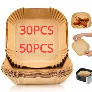 Baking Supplies Home Air Fryer Accessories Non-stick Baking Mats Food Grade Paper Pastry Bakeware Kitchen Dining Bar Waxed